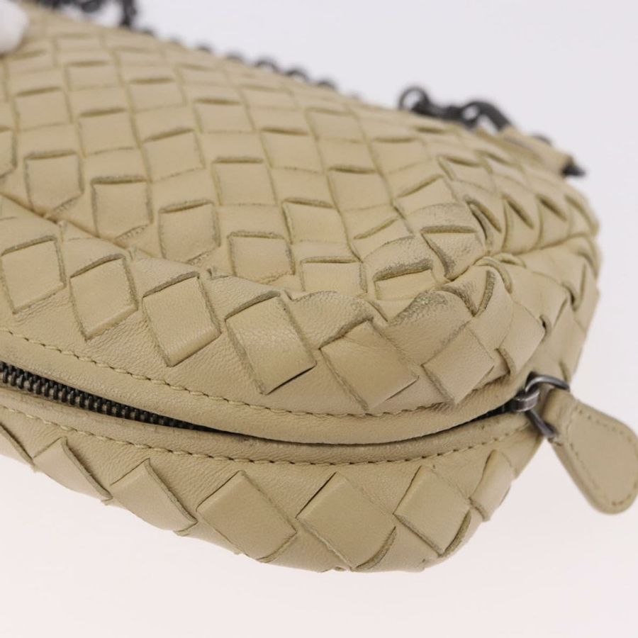 【日本直送】BOTTEGA VENETA INTRECCIATO 鏈條肩背包 皮革 米色 正品 bs36068A-15