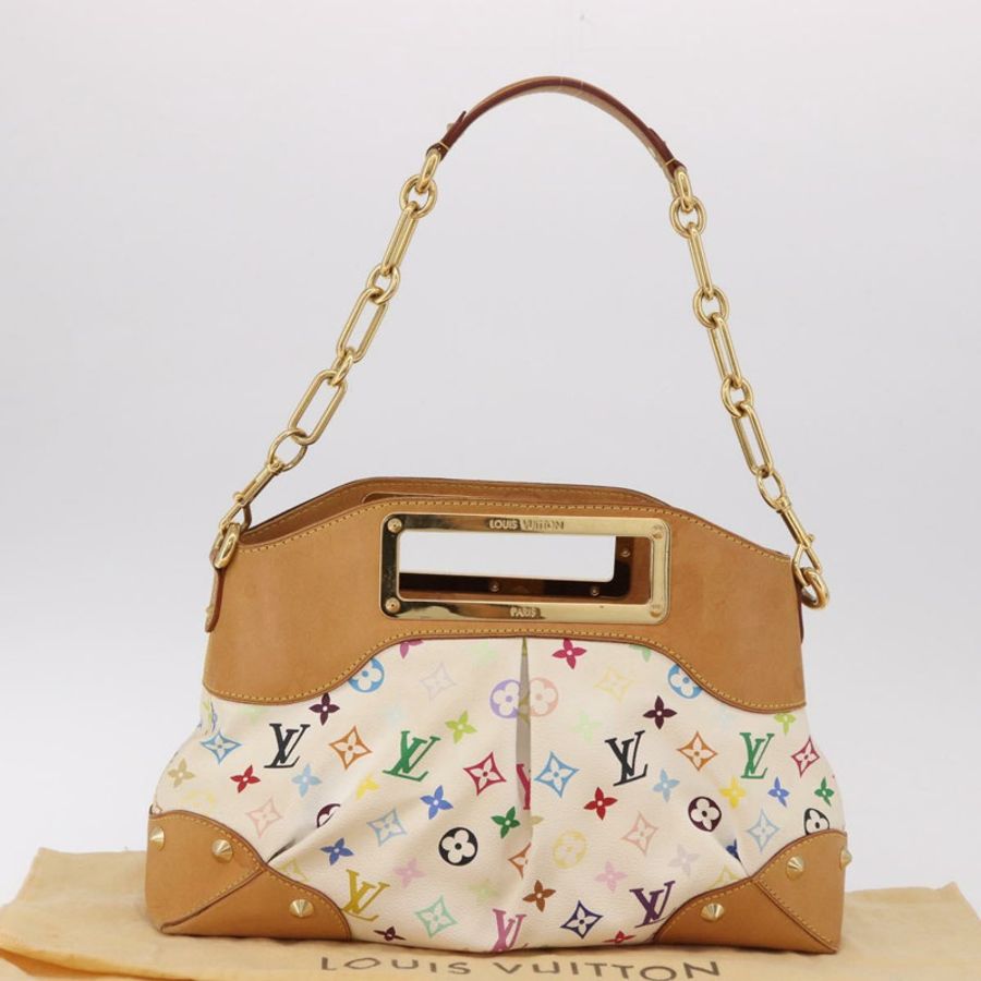 【日本直送】路易威登 Monogram Multicolor Judy MM 手提包 2way 白色 M40255 LV Auth bs36132A-11