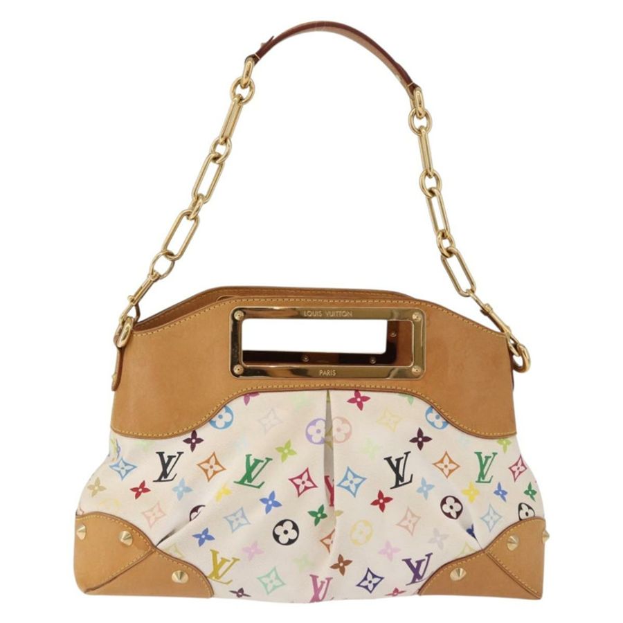 【日本直送】路易威登 Monogram Multicolor Judy MM 手提包 2way 白色 M40255 LV Auth bs36132A-12