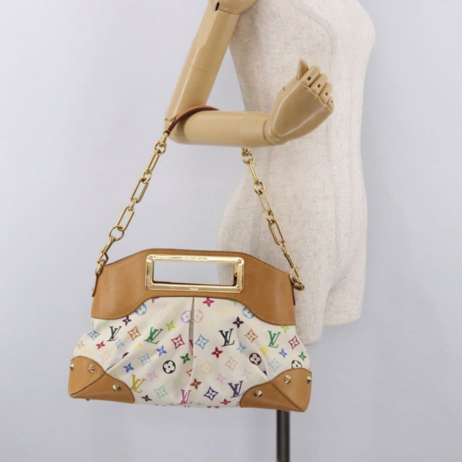 【日本直送】路易威登 Monogram Multicolor Judy MM 手提包 2way 白色 M40255 LV Auth bs36132A-24