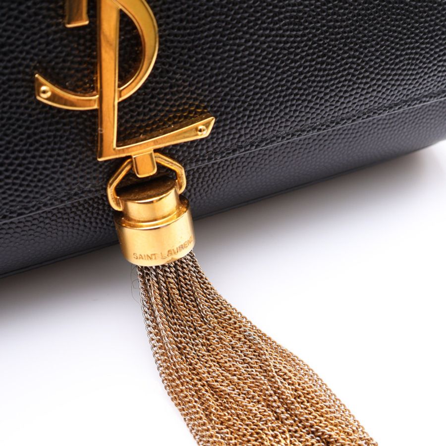 SAINT LAURENT YSL 聖羅蘭 KATE 流蘇肩背包 黑色 牛皮 474366-9