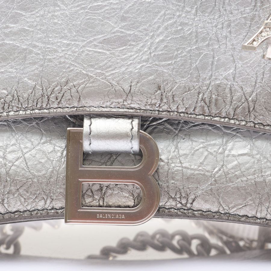 BALENCIAGA 巴黎世家 Crush 肩背包 銀色 牛皮 781920 781920-5