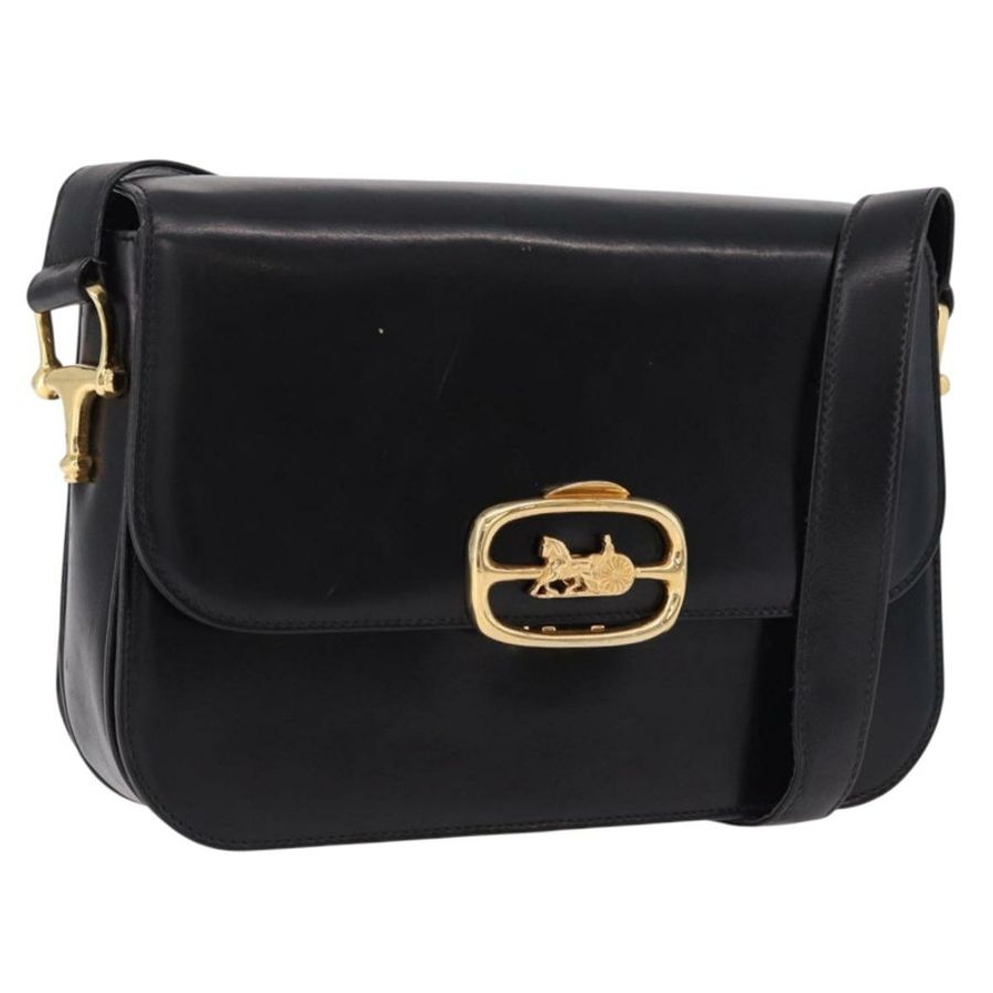 【日本直送】CELINE 黑色金色皮革肩背包 正品 bs36178A-0