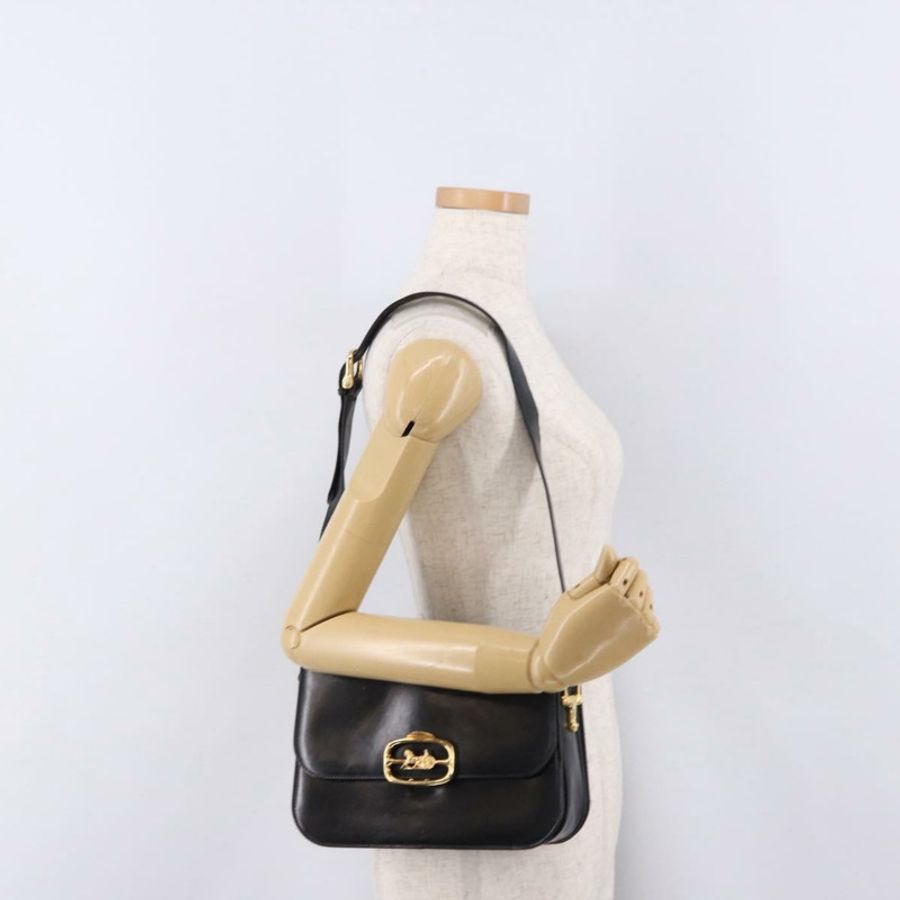 【日本直送】CELINE 黑色金色皮革肩背包 正品 bs36178A-24