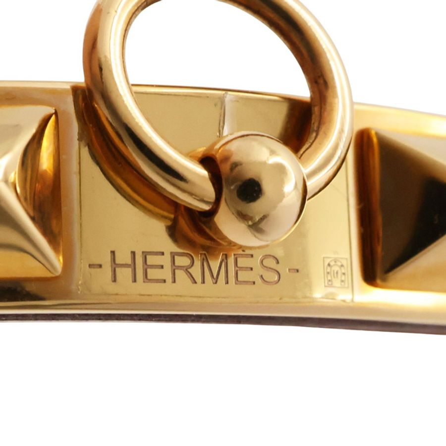 HERMES 愛馬仕 Rivale Mini 手環 金棕色 Swift牛皮 B刻 H081181CC-3