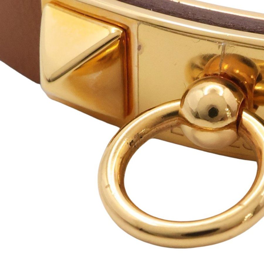 HERMES 愛馬仕 Rivale Mini 手環 金棕色 Swift牛皮 B刻 H081181CC-9