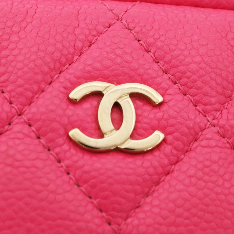 CHANEL 香奈兒 小包 粉色 菱格紋牛皮-5