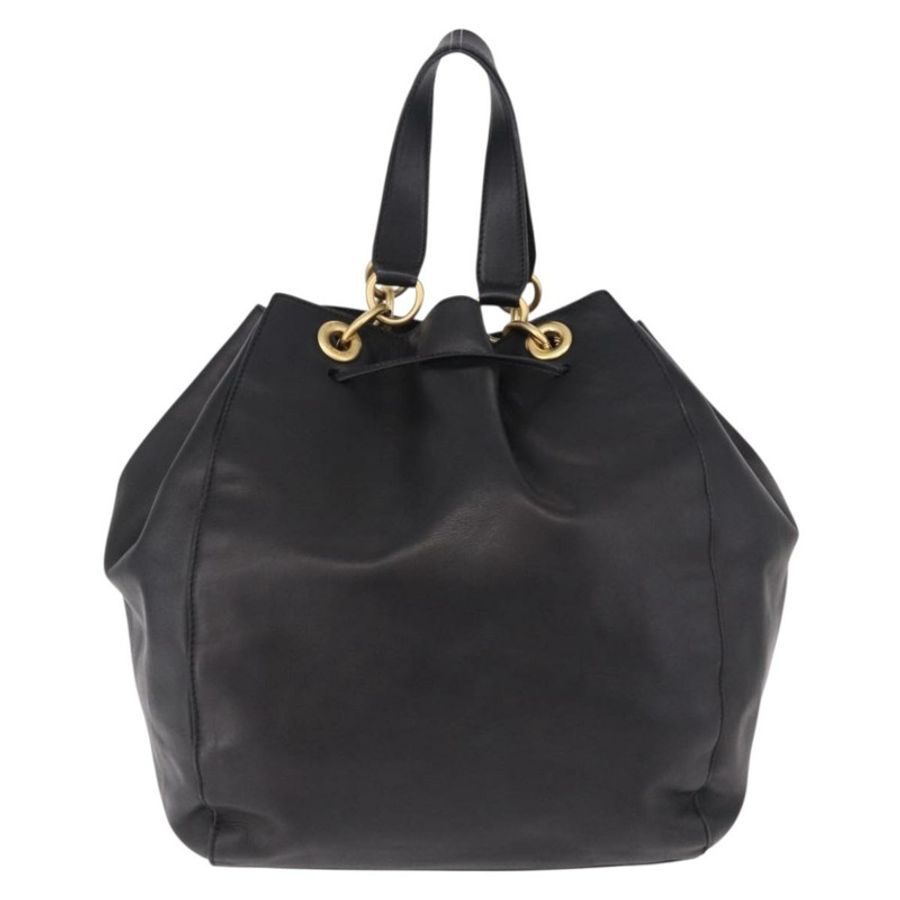 【日本直送】CELINE 手提包 皮革 黑色 金色 正品 bs36094V-1