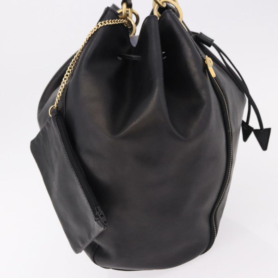 【日本直送】CELINE 手提包 皮革 黑色 金色 正品 bs36094V-3