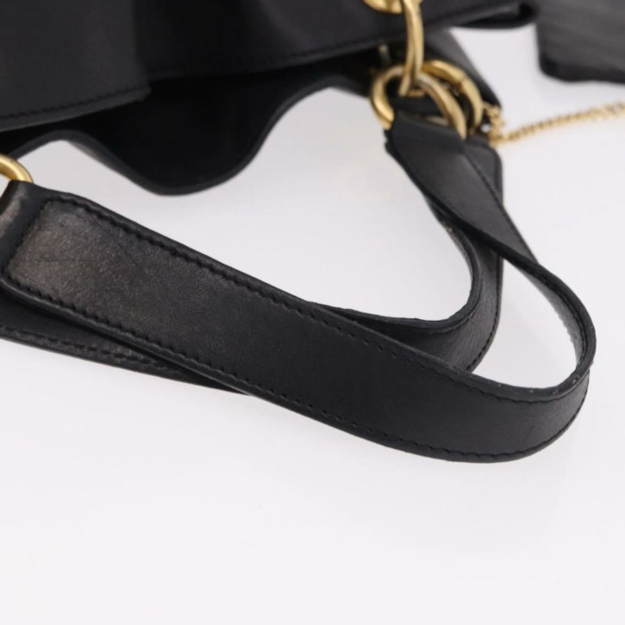 【日本直送】CELINE 手提包 皮革 黑色 金色 正品 bs36094V-6