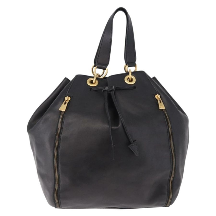 【日本直送】CELINE 手提包 皮革 黑色 金色 正品 bs36094V-12
