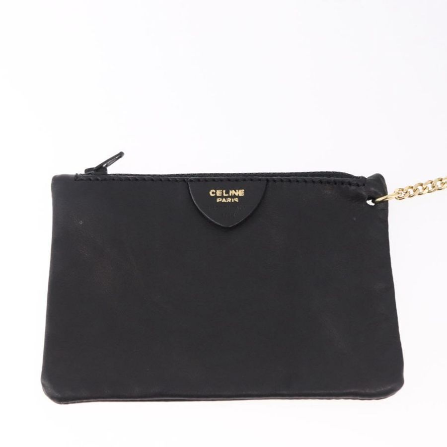 【日本直送】CELINE 手提包 皮革 黑色 金色 正品 bs36094V-19