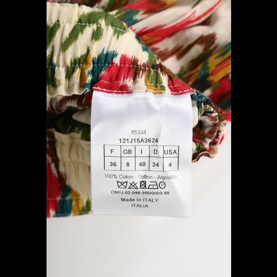 Dior 21年彩色印花花卉开衩半裙-9