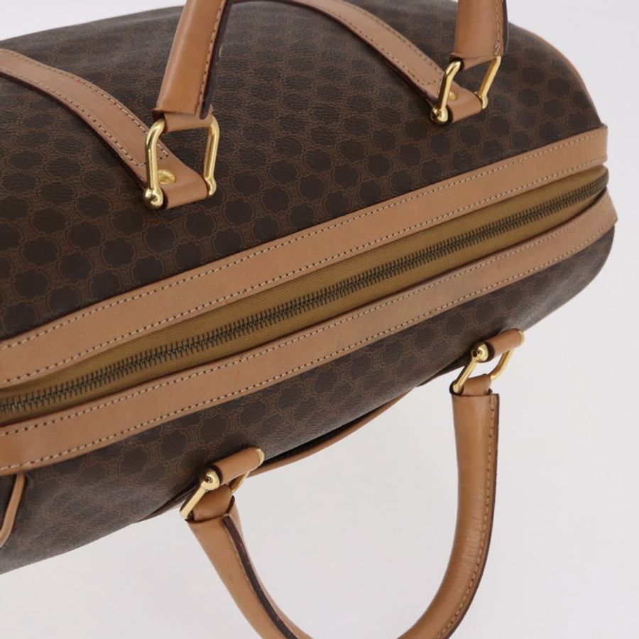 【日本直送】CELINE Macadam帆布波士頓包 PVC皮革 棕色 金色 Auth bs36061V-5