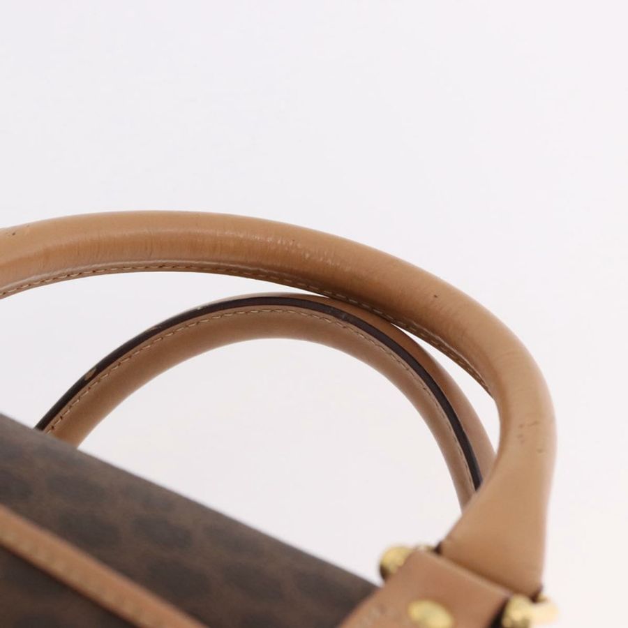 【日本直送】CELINE Macadam帆布波士頓包 PVC皮革 棕色 金色 Auth bs36061V-7