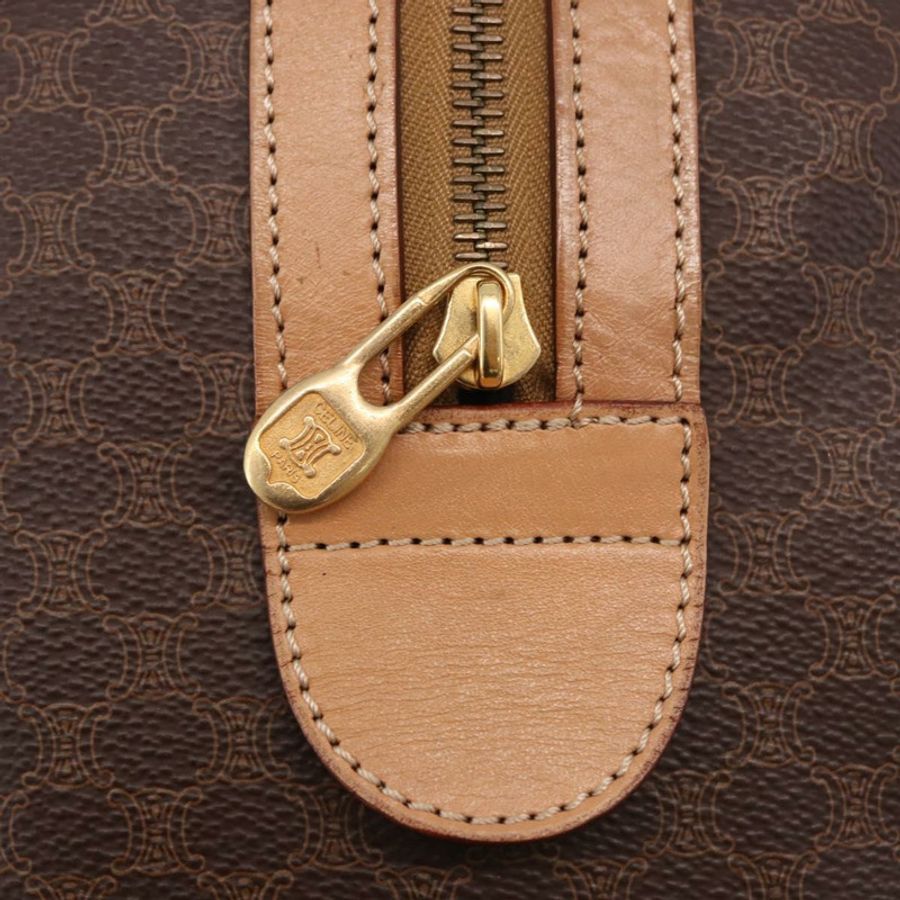 【日本直送】CELINE Macadam帆布波士頓包 PVC皮革 棕色 金色 Auth bs36061V-16