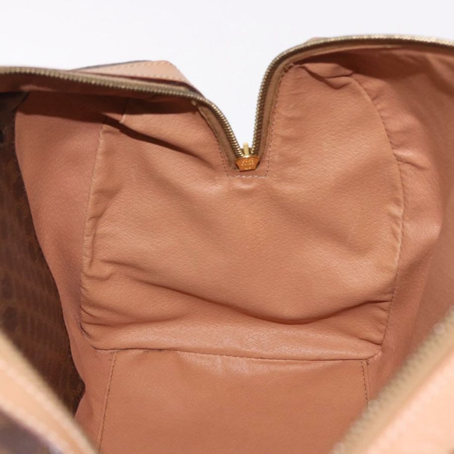 【日本直送】CELINE Macadam帆布波士頓包 PVC皮革 棕色 金色 Auth bs36061V-17