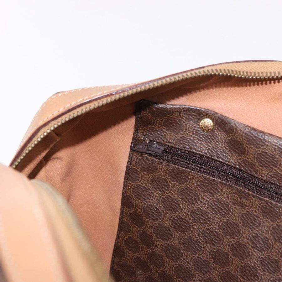 【日本直送】CELINE Macadam帆布波士頓包 PVC皮革 棕色 金色 Auth bs36061V-19