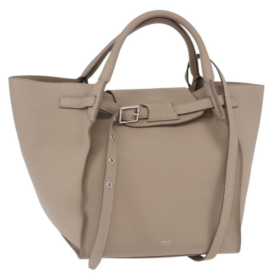 【日本直送】CELINE 大號手提包 小號手提包 皮革 灰色 銀色 正品 bs36059M-0