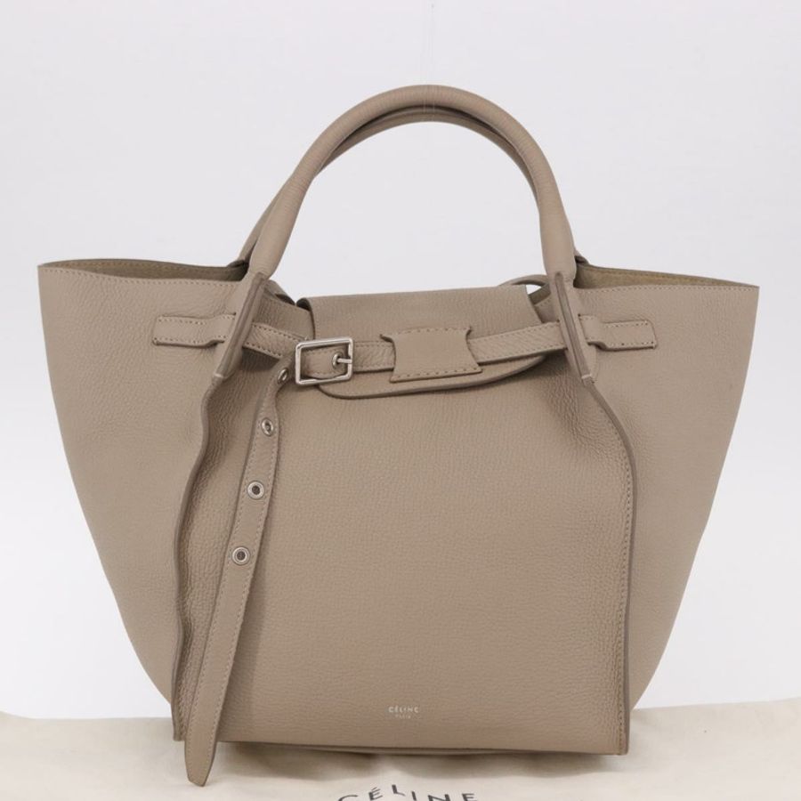 【日本直送】CELINE 大號手提包 小號手提包 皮革 灰色 銀色 正品 bs36059M-11