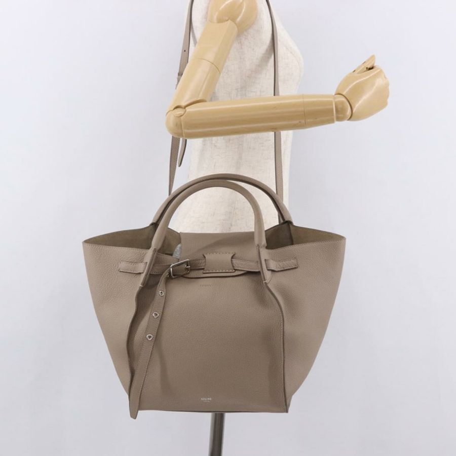 【日本直送】CELINE 大號手提包 小號手提包 皮革 灰色 銀色 正品 bs36059M-24