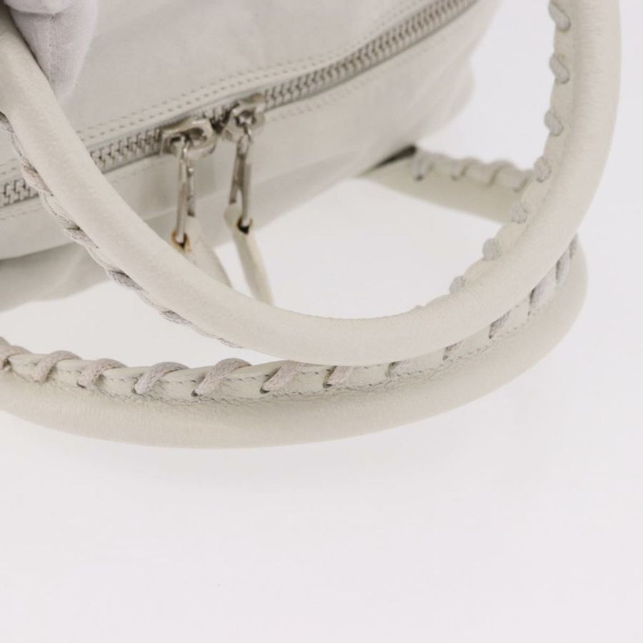 【日本直送】BALENCIAGA Matelasse 手提包,白色銀色皮革,貨號 168031,正品編號 yk20631V-6
