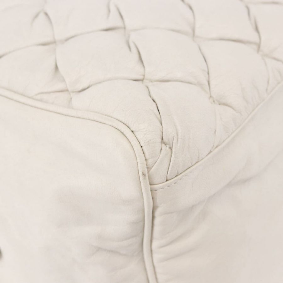 【日本直送】BALENCIAGA Matelasse 手提包,白色銀色皮革,貨號 168031,正品編號 yk20631V-8
