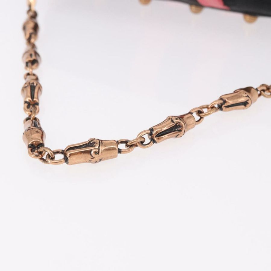 【日本直送】GUCCI GG帆布竹節鏈條馬銜扣手提包 黑色金色 129497 正品 yk20630SAM-7