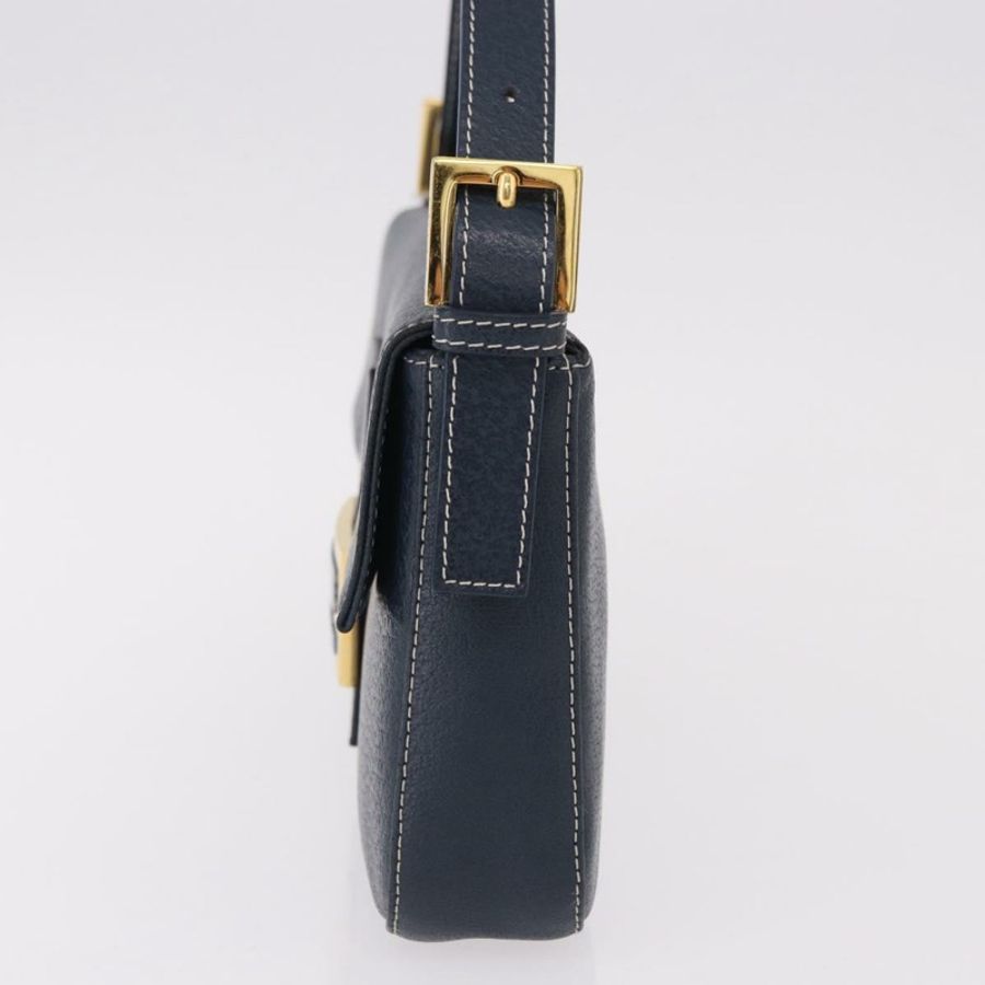 【日本直送】FENDI Mamma Baguette 單肩包 皮革 海軍藍 金色 正品 yk20632SAM-2