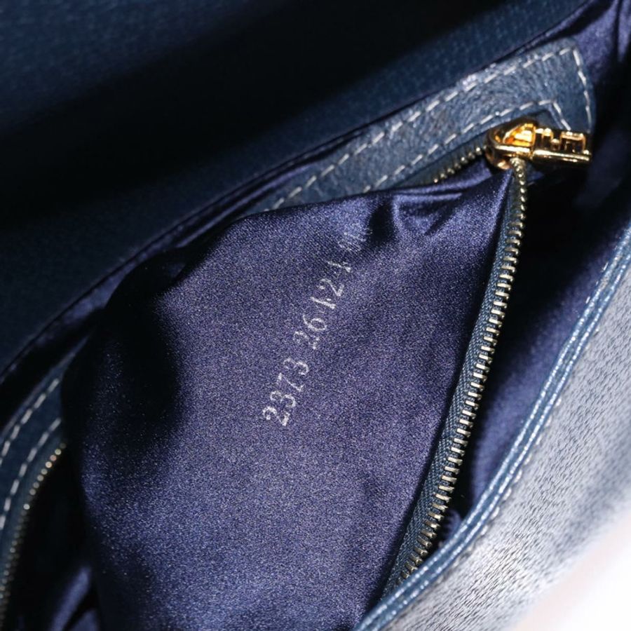 【日本直送】FENDI Mamma Baguette 單肩包 皮革 海軍藍 金色 正品 yk20632SAM-10