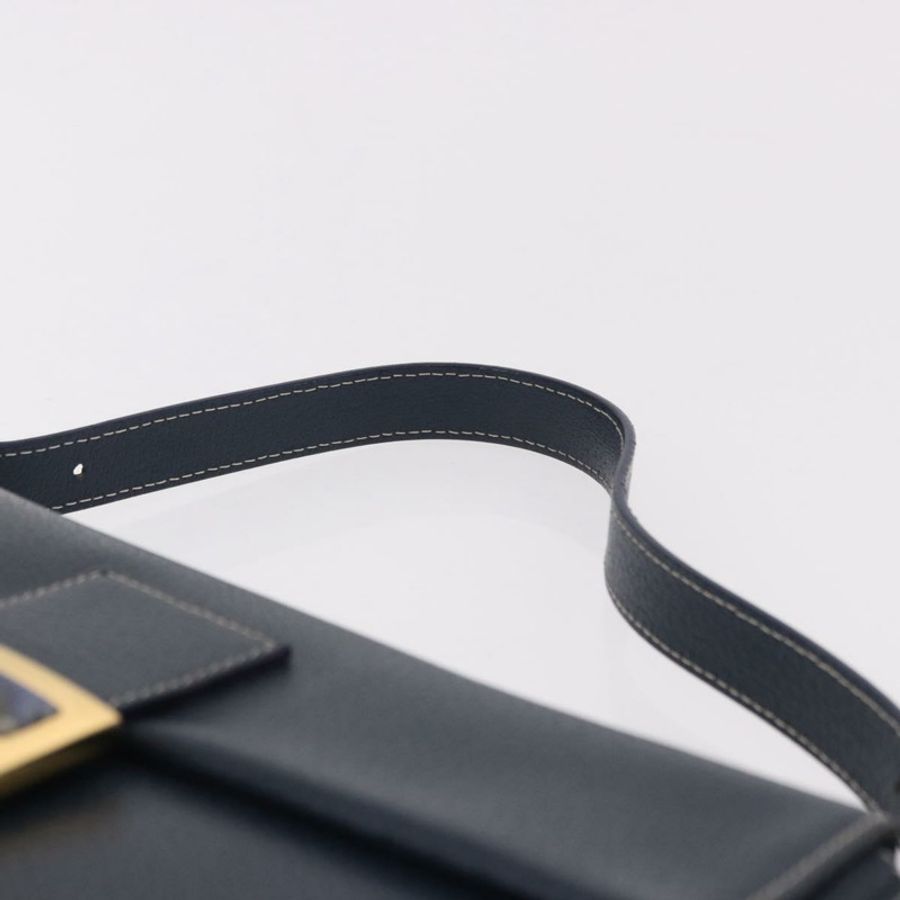 【日本直送】FENDI Mamma Baguette 單肩包 皮革 海軍藍 金色 正品 yk20632SAM-13