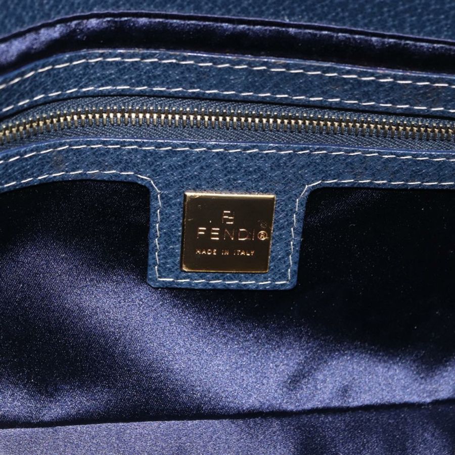 【日本直送】FENDI Mamma Baguette 單肩包 皮革 海軍藍 金色 正品 yk20632SAM-20
