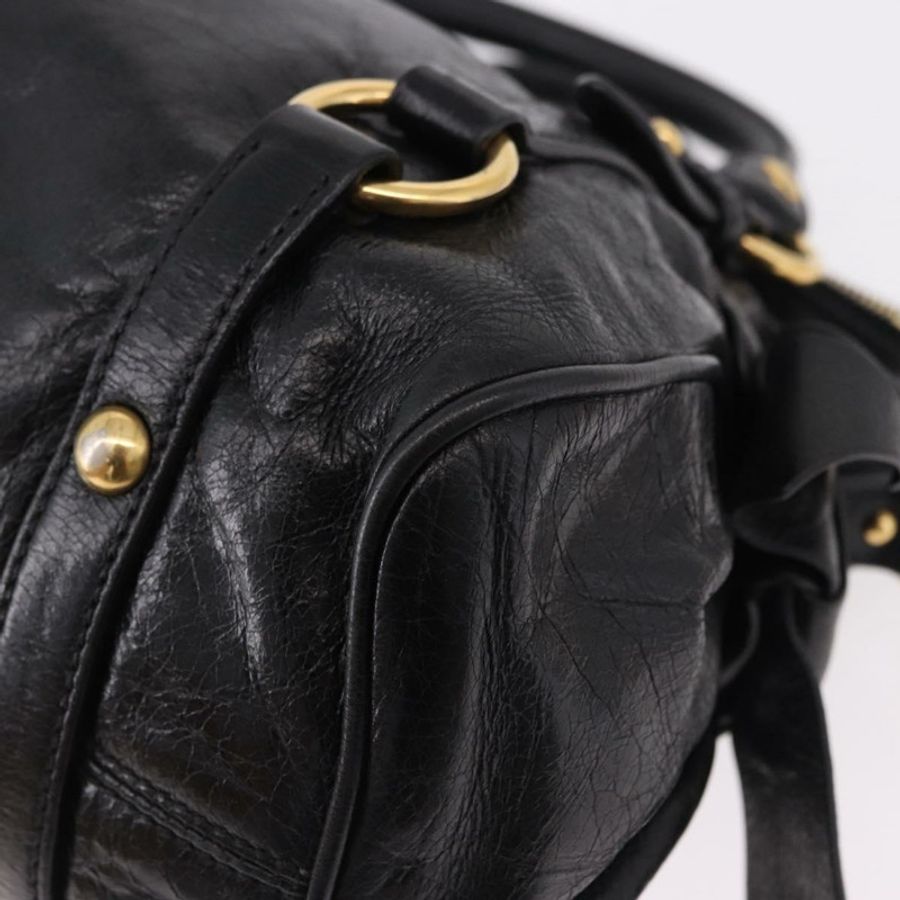 【日本直送】Miu Miu 手提包 皮革 兩用 黑色 金色 正品 yk20607SAM-15