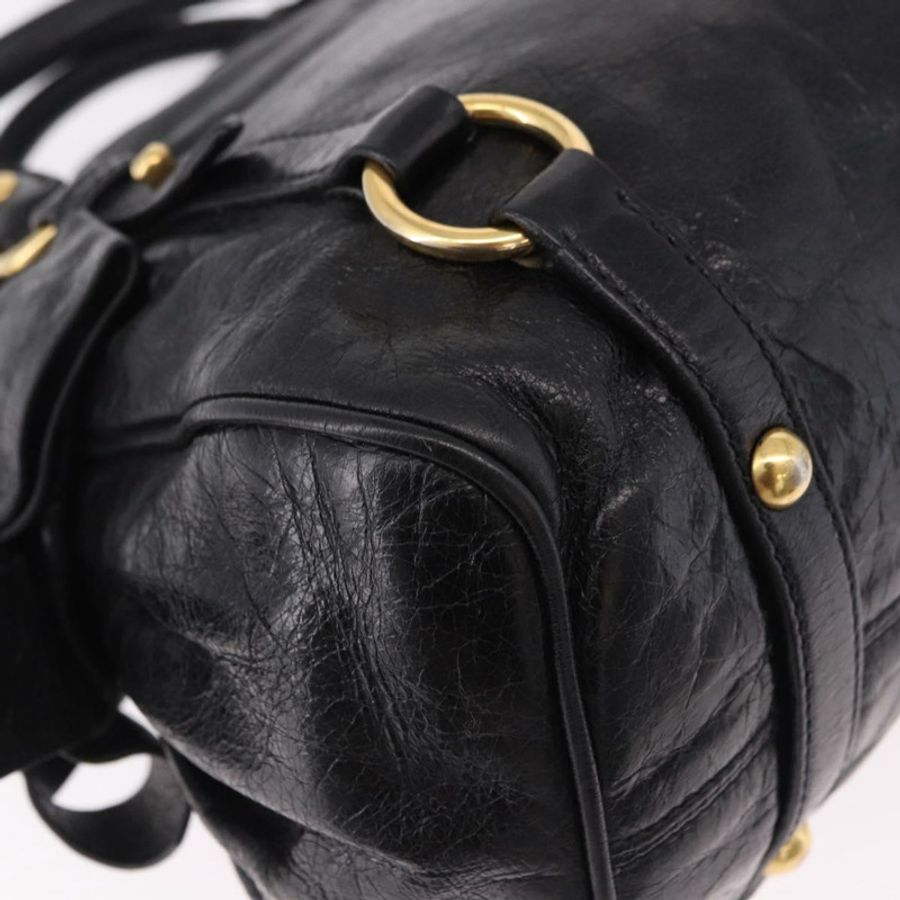 【日本直送】Miu Miu 手提包 皮革 兩用 黑色 金色 正品 yk20607SAM-16