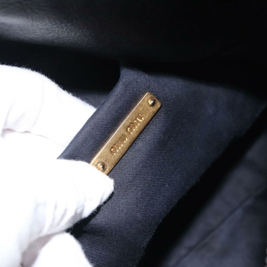 【日本直送】Miu Miu 手提包 皮革 兩用 黑色 金色 正品 yk20607SAM-20