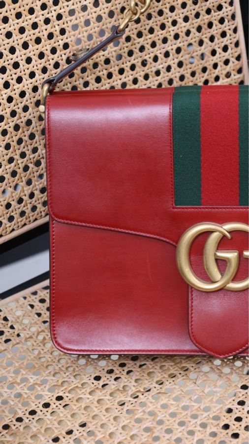 Gucci红金双G链条单肩包-33