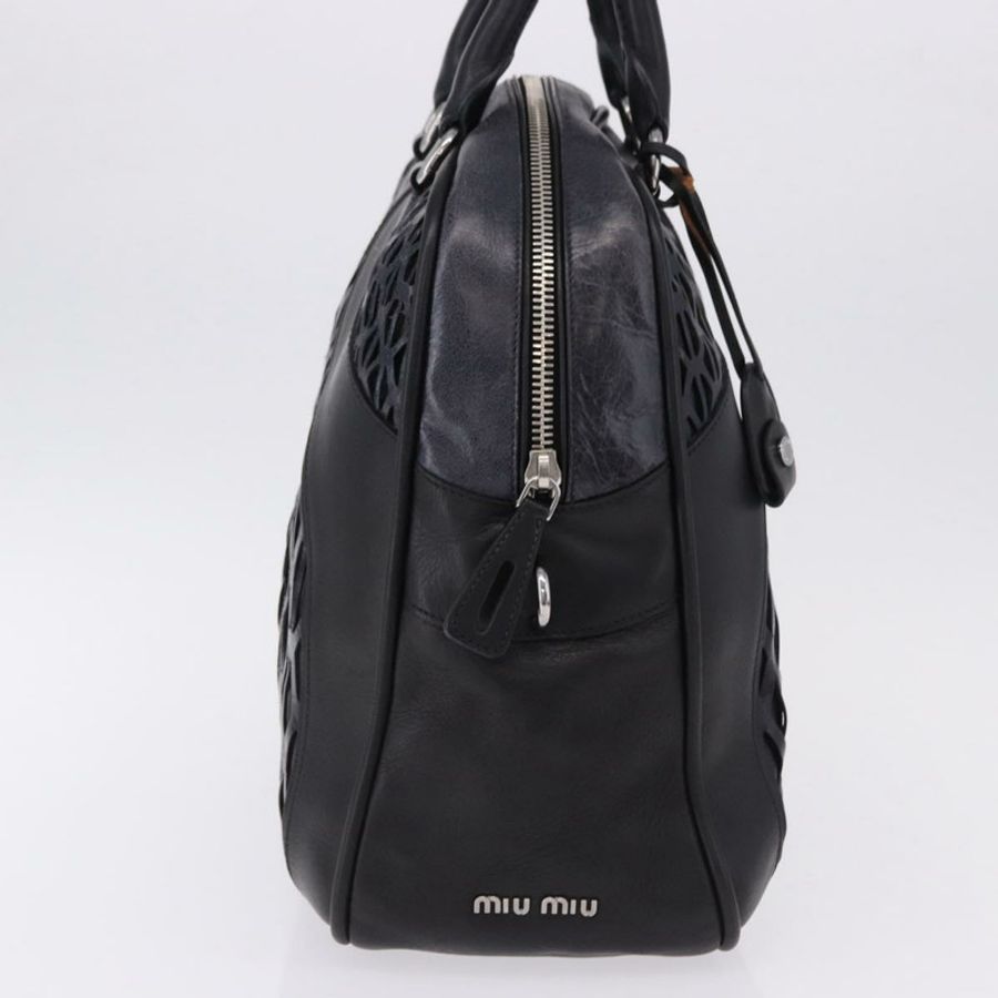 【日本直送】Miu Miu 手提包 皮革 海軍藍 銀色 正品 BA14365A-3