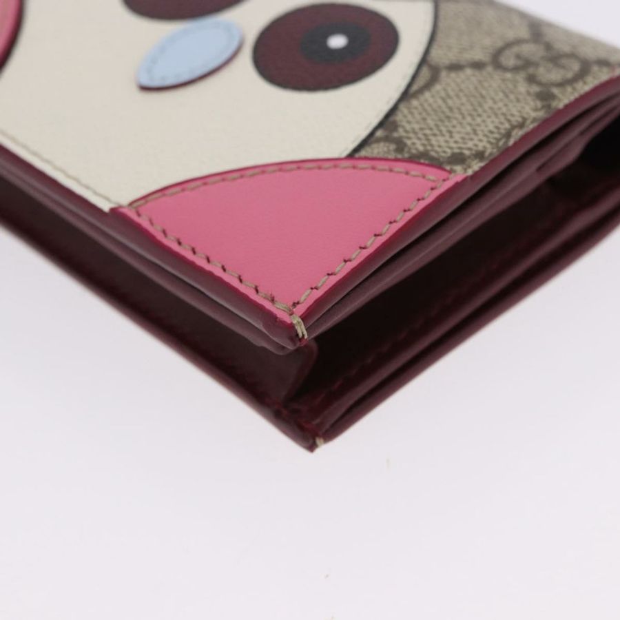 【日本直送】GUCCI GG Supreme 雙折錢包 PVC 米色 金色 818767 正品 BA14457M-13