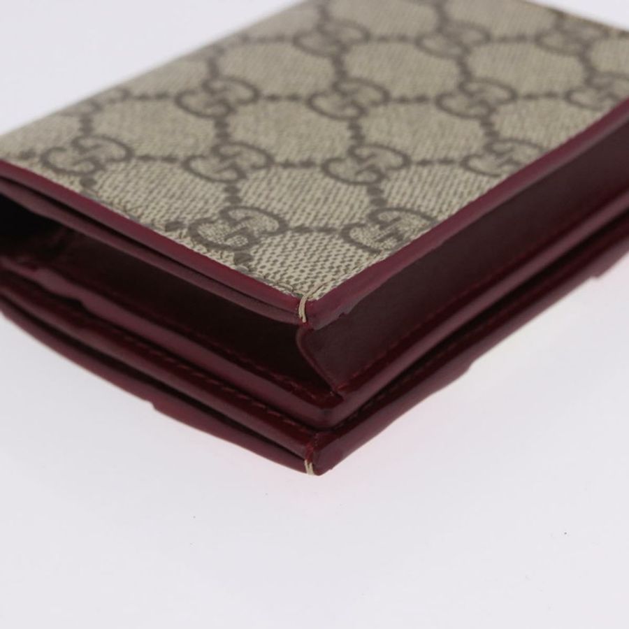 【日本直送】GUCCI GG Supreme 雙折錢包 PVC 米色 金色 818767 正品 BA14457M-14