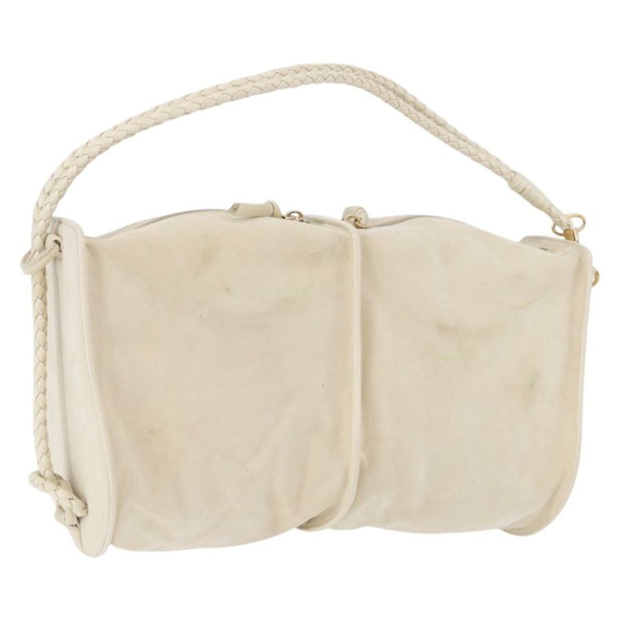 【日本直送】BOTTEGA VENETA 象牙色金色麂皮單肩包 正品 ka5223A-0