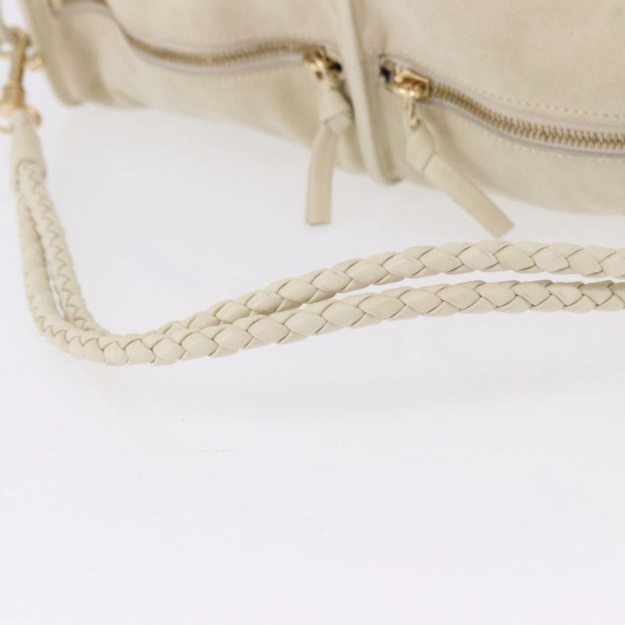 【日本直送】BOTTEGA VENETA 象牙色金色麂皮單肩包 正品 ka5223A-6