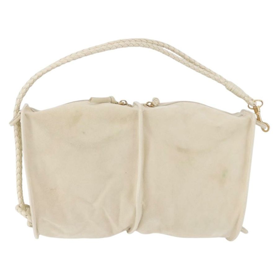 【日本直送】BOTTEGA VENETA 象牙色金色麂皮單肩包 正品 ka5223A-12