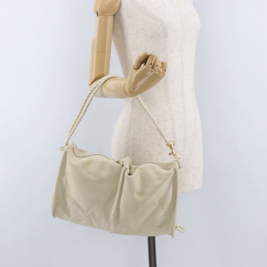 【日本直送】BOTTEGA VENETA 象牙色金色麂皮單肩包 正品 ka5223A-22