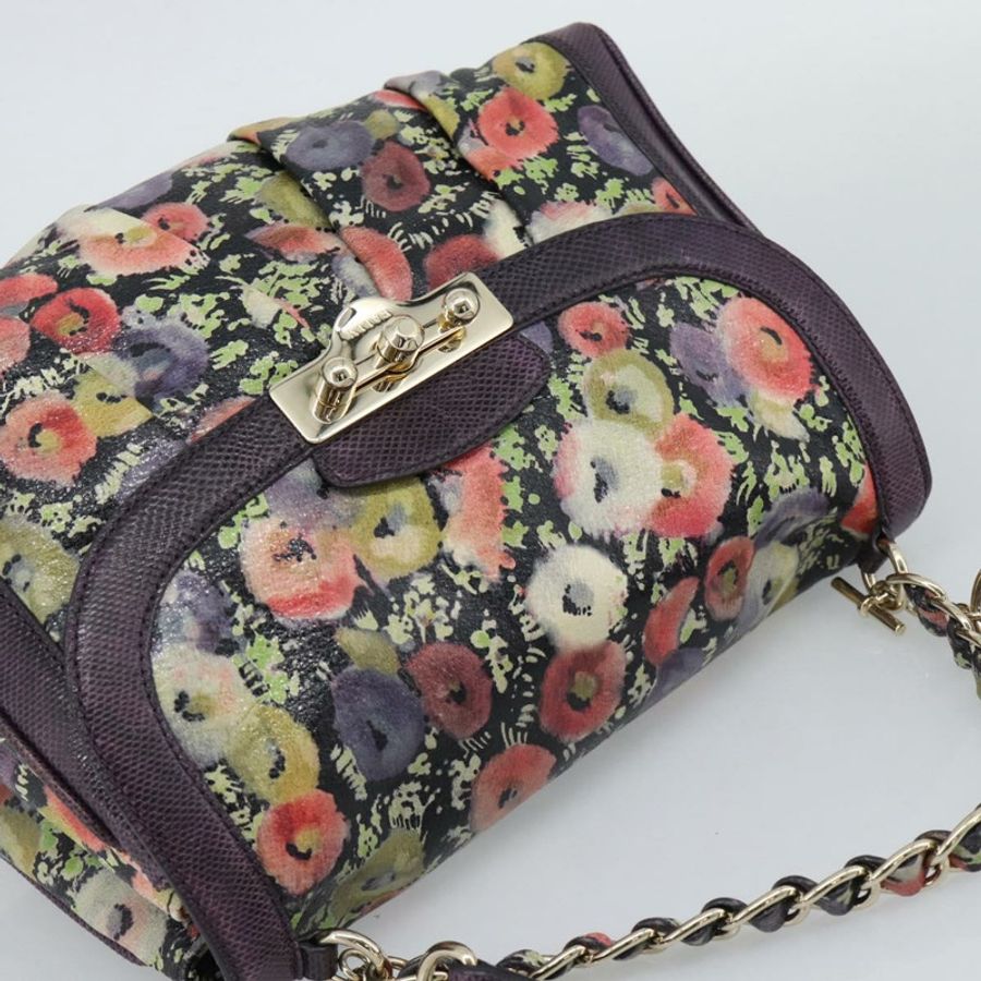 【日本直送】BALLY 手提包 皮革 紫色 金飾 正品 BA14389A-5