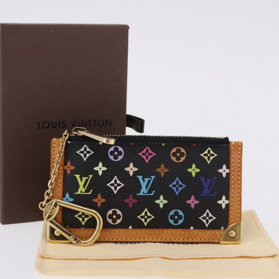 【日本直送】路易威登 Monogram Multicolor Pochette Cles 手拿包 黑色 M13664 正品 BA14342V-11