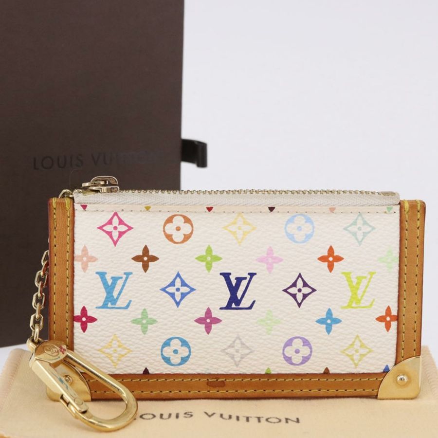 【日本直送】路易威登 Monogram Multicolor Pochette Cles 手拿包 白色 M92655 正品 BA14331V-11