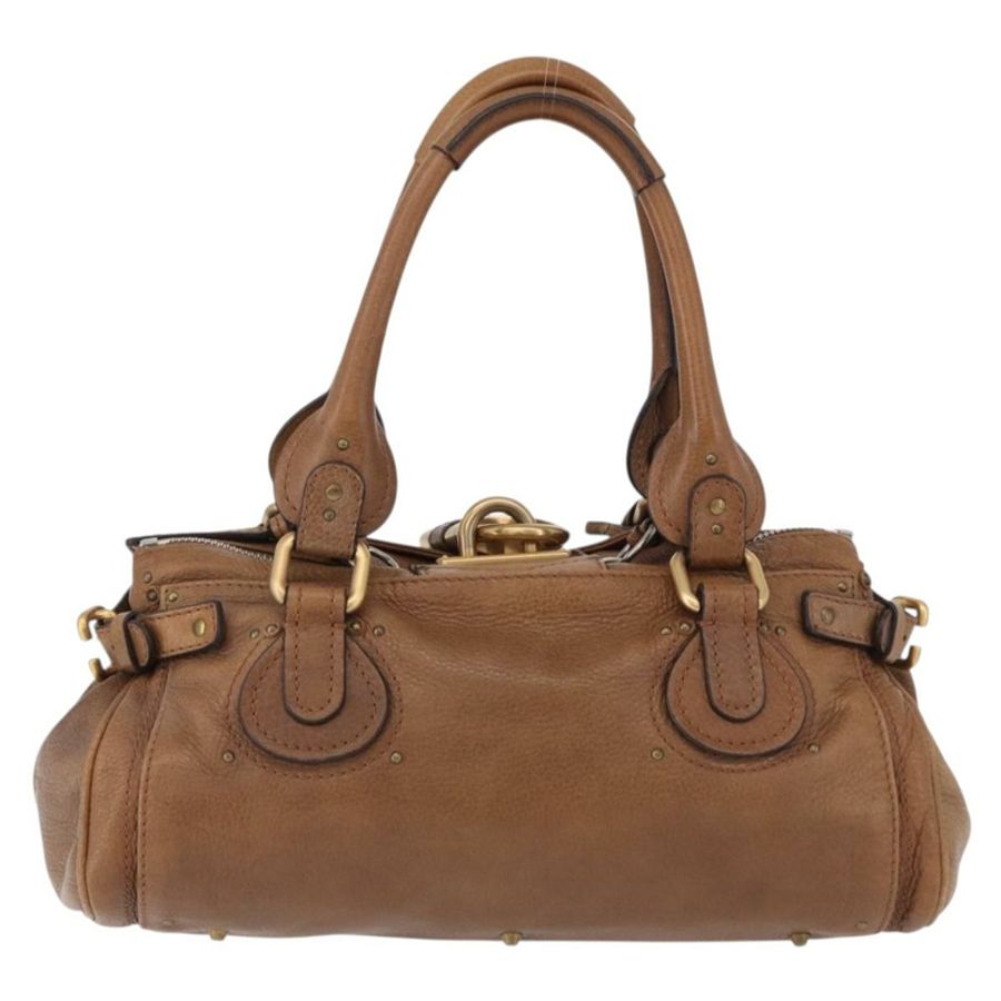 【日本直送】Chloe Paddington 手提包 皮革 棕色 金 銀色 正品 BA14503V-1