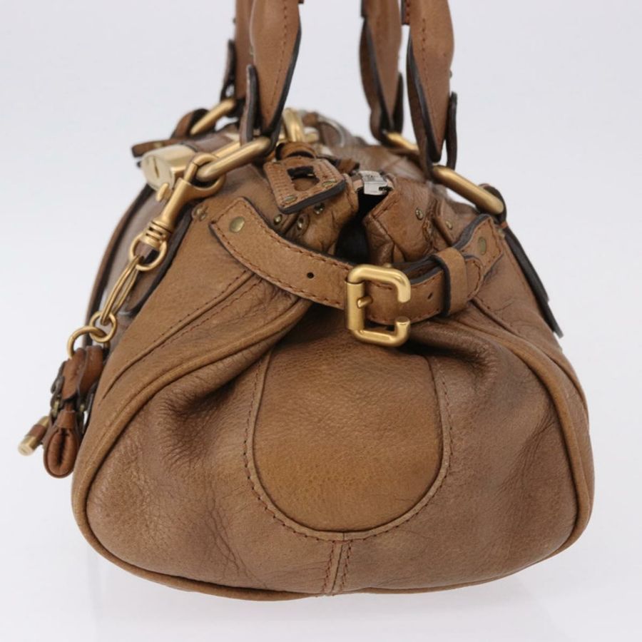 【日本直送】Chloe Paddington 手提包 皮革 棕色 金 銀色 正品 BA14503V-2