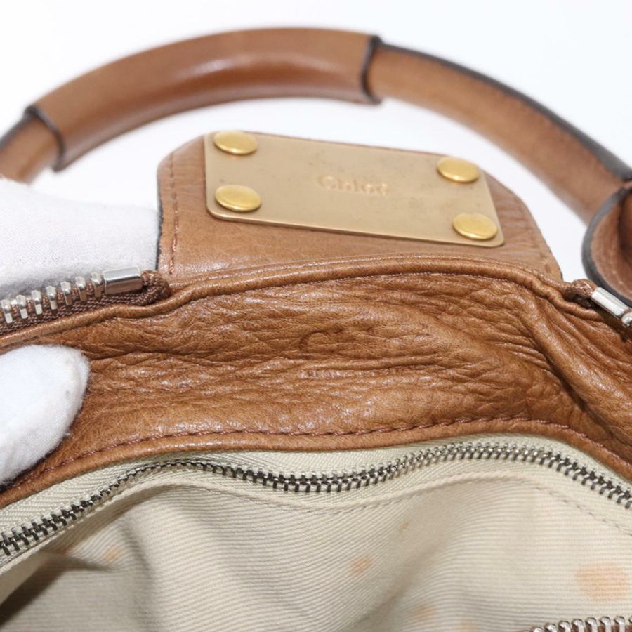 【日本直送】Chloe Paddington 手提包 皮革 棕色 金 銀色 正品 BA14503V-20