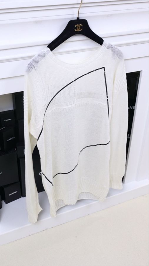 Chanel 12年奶白色针织毛衣-3